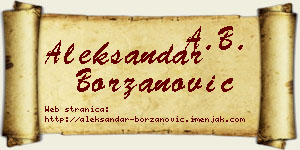 Aleksandar Borzanović vizit kartica